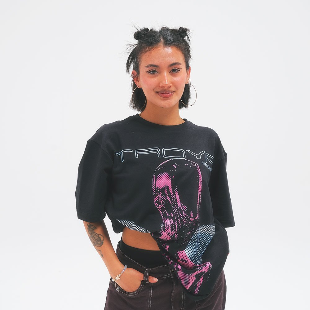 CAMISETA NEGRA BODY PURPLE