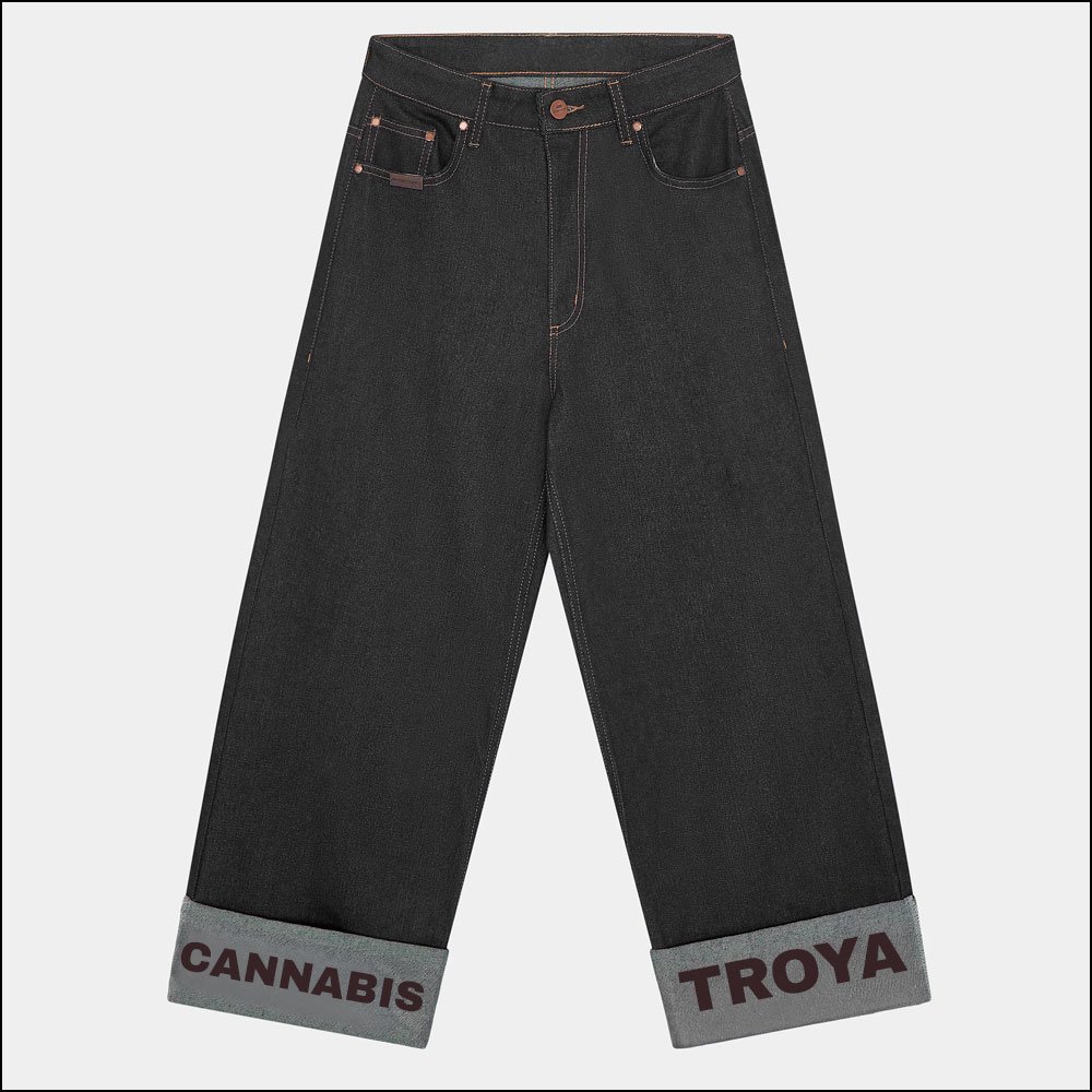 PANTALÓN TROYA X CANNABIS DOBLADILLO ESTAMPADO